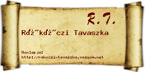Rákóczi Tavaszka névjegykártya